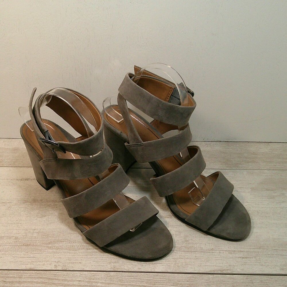 Vionic Blaire Gray Suede Strappy Block Heel Sandals Size 11 - Picture 10 of 12